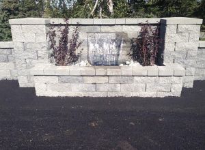 Brick water fountain pond