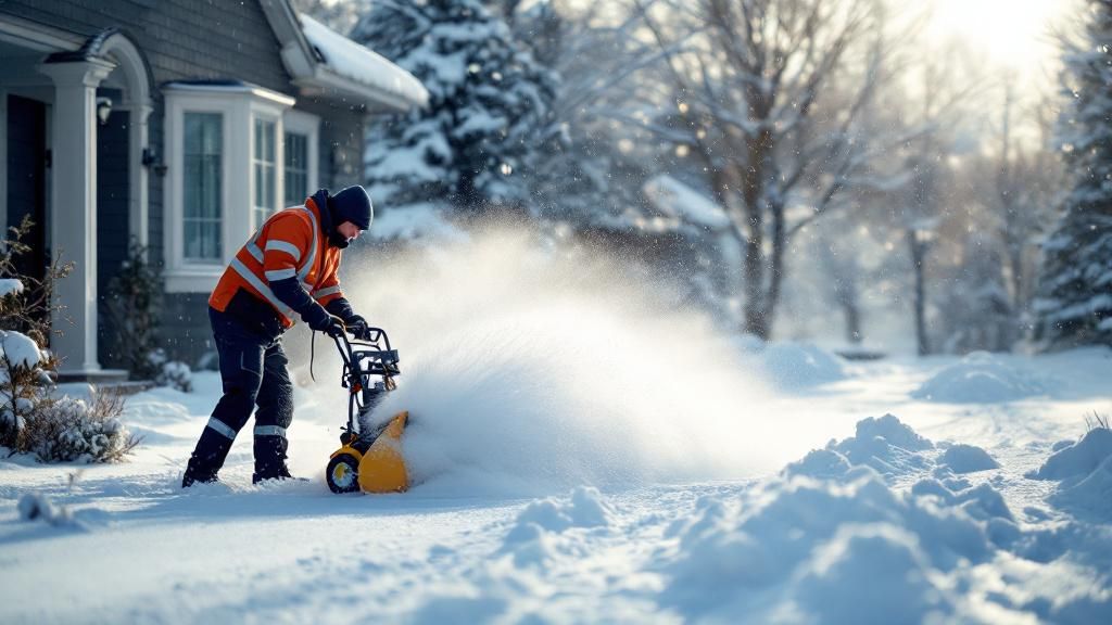 Conceptual image showing a shift in mindset about winter services, with people embracing modern techniques and eco-friendly solutions.