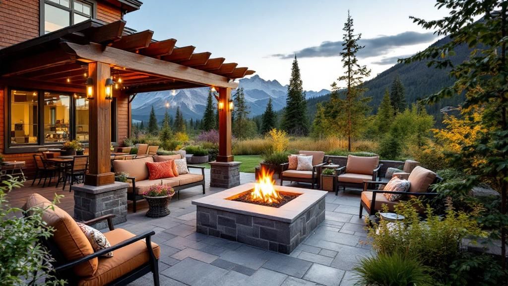Photographs of a successful outdoor setup in Alaska featuring durable firepits and pergolas, highlighting design and functionality.