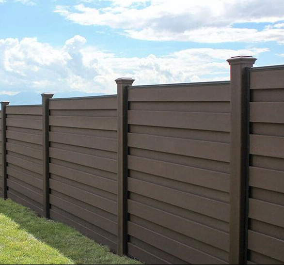 Composite and vinyl fence material sample for Mat-Su Valley fences