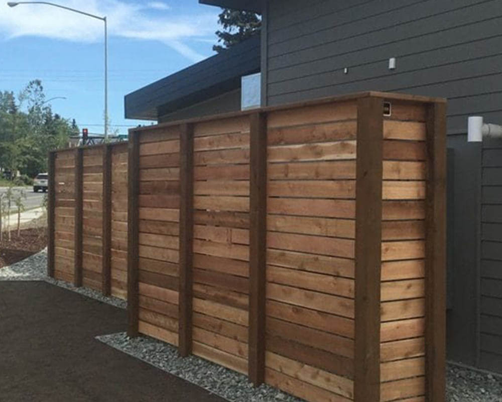 Pressure treated wood fence material sample for Alaska fences